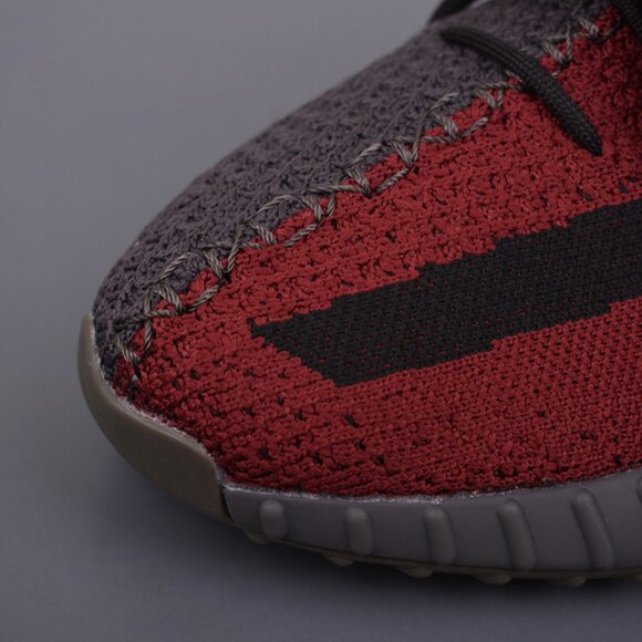 Yeezy 350 V2 Red Grey Color Block Sneakers - Picture 6 of 9